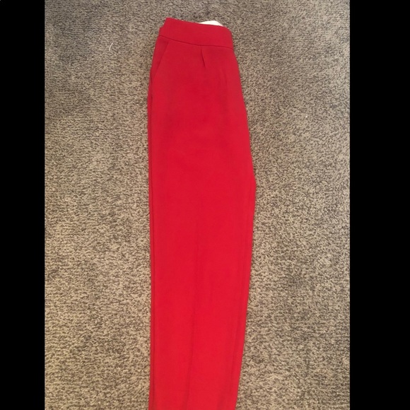 JCrew size 2 red pleated ankle length pant - Picture 2 of 6